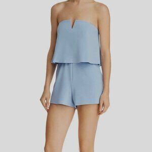 Aqua Light Blue Strapless Romper
